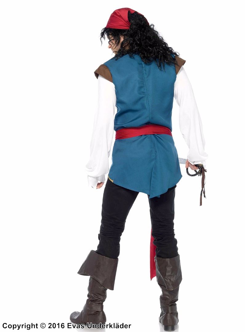 Pirate, costume set, lacing, sash